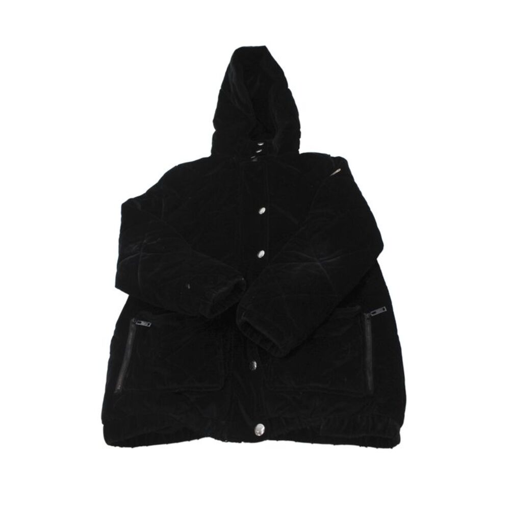 Sonia Rykiel Girls Velvet Full Zip Long Sleeve Hooded Jacket Black Size 14Y